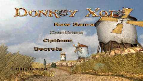 Donkey Xote title screen for PSP